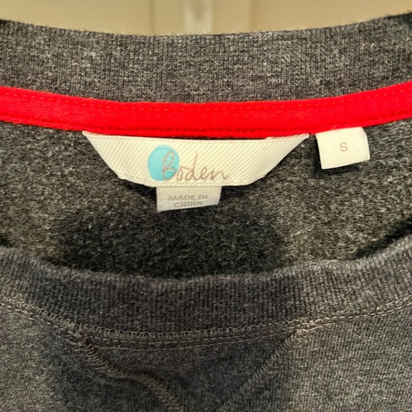 Boden Women's Dark Gray Sweatshirt with Candy Cane Text - Picture 3 of 4